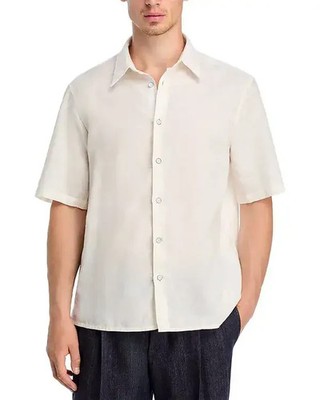 NWT $248 Rag & Bone Men's Dalton Linen SS Button Up Shirt In Chalk Size: Small