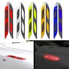 2pcs Car Bumper Trunk Body Side Reflective Warning Strip Stickers Accessories