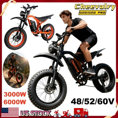 #ad Cheevalry 3000 6000W Electric Off Road motorcycle 20#x27;#x27; Electric Mountain Bike $1399.00