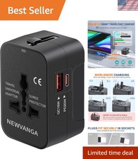 Travel Adapter USB C, Universal All in One Worldwide Travel Adapter Fast Char...