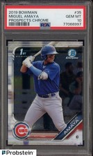 #4 2019 Bowman Chrome #35 Miguel Amaya Chicago Cubs RC Rookie PSA 10 GEM MINT