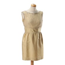 Tubino Vintage con Ricami  Misto Seta Sartoriale Taglia 44 - Anni 40 Italia