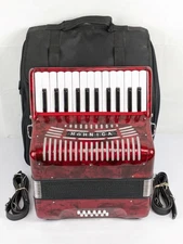 HOHNER HOHNICA 12 25 Key RED Bass ACCORDION w/ Case Beginner Level (EC2037396)