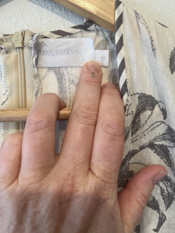 Maxi Vestido Zimmermann Wayfarer Plunge Lino Talla 0 AU 8 US 4 Piña Foto 4 de 4