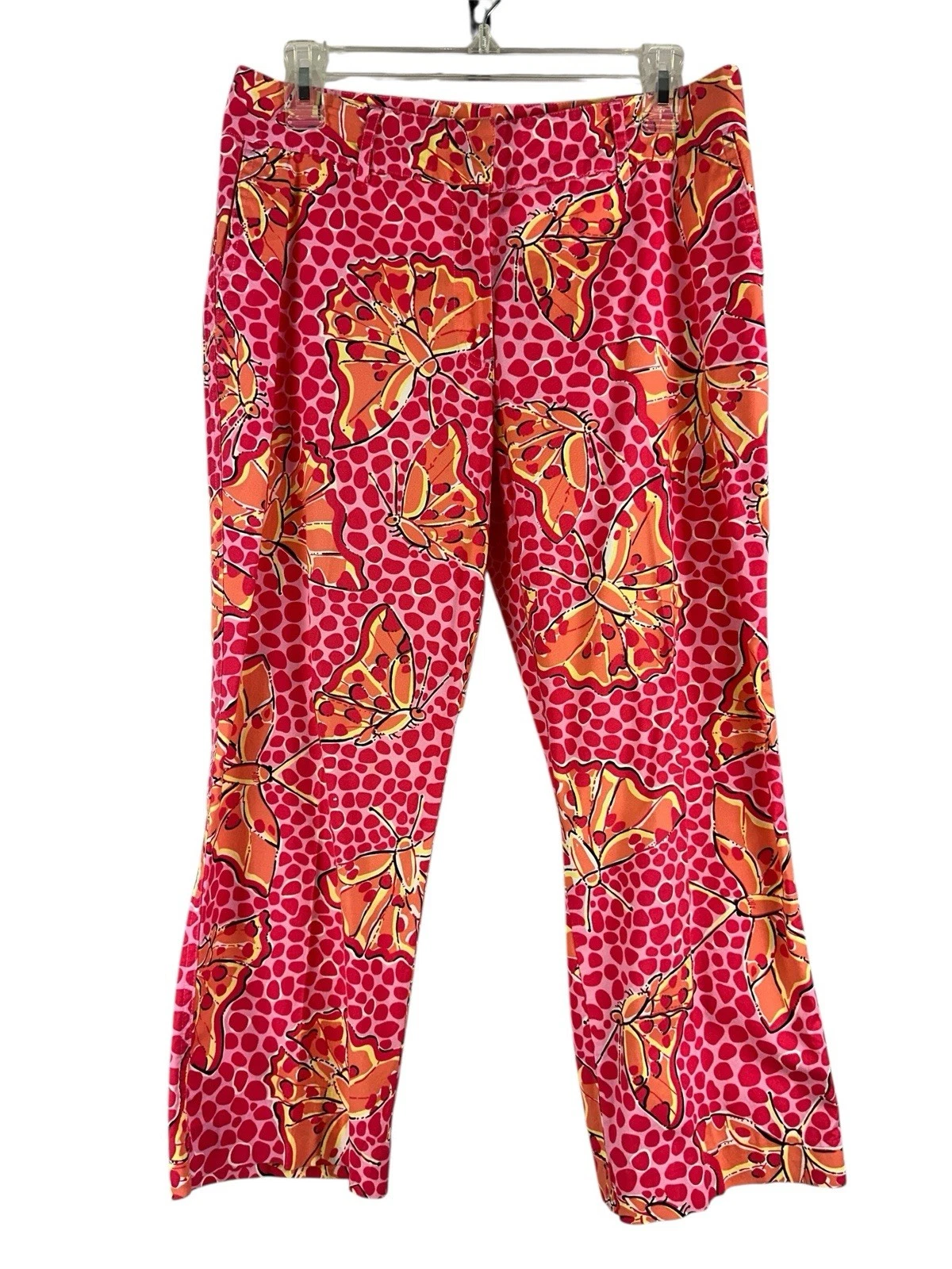 Lilly Pulitzer Women’s Pants Sz 8 Pink Capri Butterfly Monarch Resort Preppy