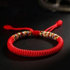 Unisex Tibetan Buddhism Red String Bracelet Braided Adjustable Lucky Knot