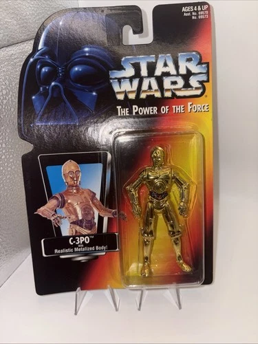 Star Wars POTF C-3PO Realistic Metalized Body MOMC !!! Red Card Kenner 1995