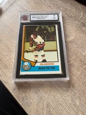1974-75 OPC #195 DENIS POTVIN ROOKIE CARD KSA 7 NEAR MINT. rookie card picture