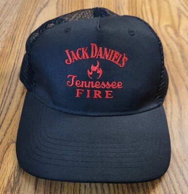 Jack Daniels Tennessee Fire Black Stitched Baseball Cap Mesh Trucker Hat