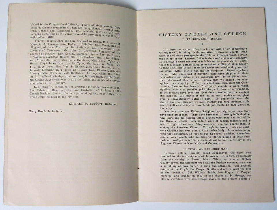 Setauket Caroline Church History Long Island N.Y. 200 Year Anniversary