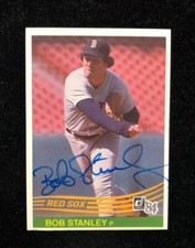 BOB STANLEY 1984 TOPPS AUTOGRAPHED SIGNED AUTO BASEBALL CARD 644 RED SOX