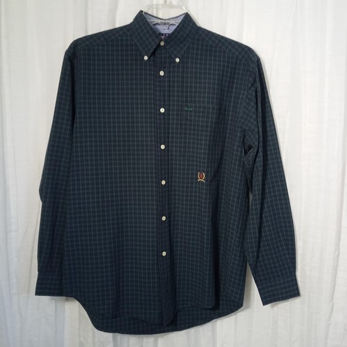 VTG Tommy Hilfiger 80s Plaid Shirt Iconic Crest Long Sleeve Cotton Button Down S