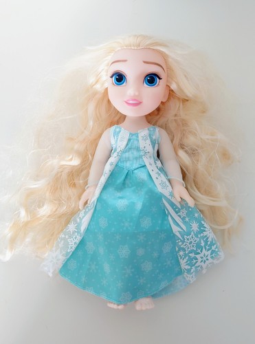 Disney Frozen Elsa Doll 14" Tall - Blue Snowflake Dress - Blonde Hair