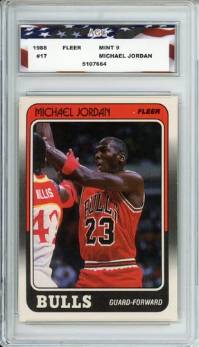 1988 Fleer #17 Michael Jordan AGC 9 Mint Centered Chicago Bulls