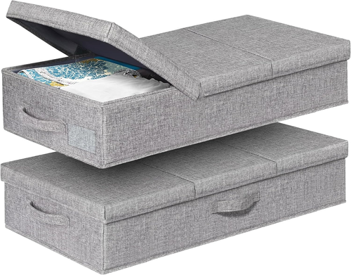 under Bed Storage W/Lids 2 Pack Large Underbed W/ 3 Handles 31.1*15.7*6Inch - Picture 12 of 12