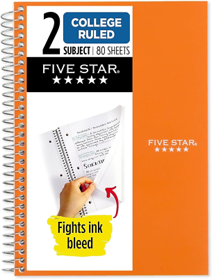 #ad #ad Five Star Spiral Notebook 2 Subject College Ruled 9 1 2quot; x 6quot; 80 Sheets Sedon... $28.01