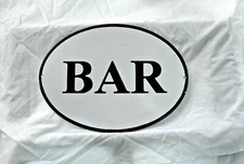  Porcelain Bar Simple & Elegant Sign Gas Oil Inside or Outdoors 14" X 10/12" 