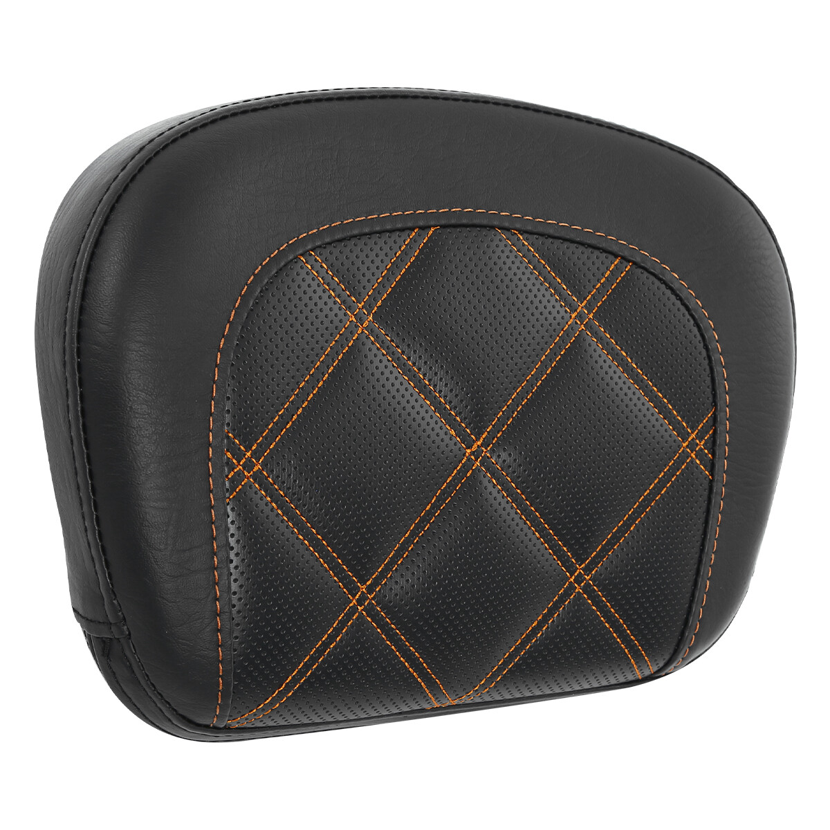 H RUO Detachable Passenger Sissy Bar Pad For Harley Touring Models – Orange Stitching, Comfort Fit For Road King, Road Glide, Street Glide (1997-2022)