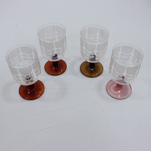 Orla Kiely Formal Wine Glasses Set of 4 Pink Brown SECONDS eBay