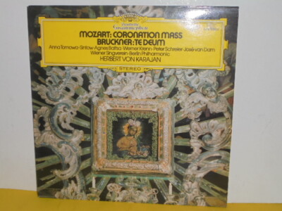 LP - MOZART - CORONATION MASS NO. 14 IN C MAJOR - BRUCKNER - TE DEUM - KARAJAN