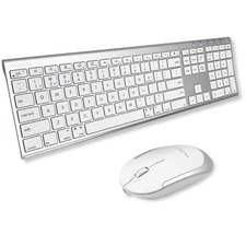 Full Size Aluminum Keyboard and Mouse Set for Mac Multi Device Bluetooth