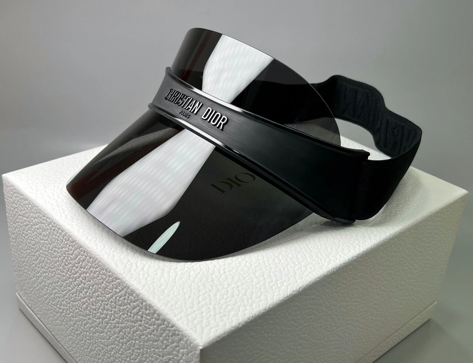Chapeau soleil noir Dior Visière DiorClub V1U Italie authentique neuf