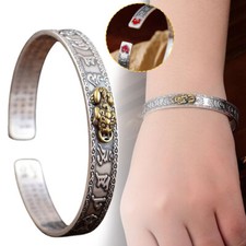 Cuff Bracelet, Pixiu Attract Wealth Good Luck Bracelet Feng Shui Wristband TR