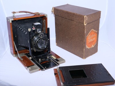 Zeiss Ikon TROPICA (285/9) polished teak 10x15cm CAMERA, Tessar
