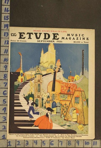 1926 MUSIC TOWN INSTRUMENT FANTASY ROMANCE LOVE PIANO ILLUS COOKE COVER RJ48