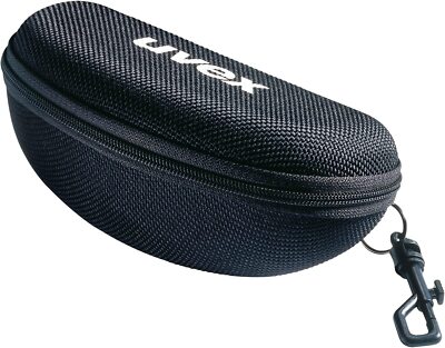 Uvex Brillenetui 9954600 Textiletui Hartschalen Etui mit Karabinerhaken Schwarz