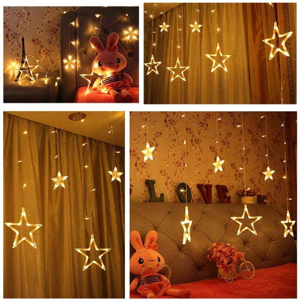 138 LED Decorative Star Curtain LED Lights for Christmas, Wedding, Party, Home 1 - Image 4 of 4