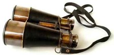 Nautical Brass Binoculars Antique Finish Vintage Gift Telescope Leather Grip