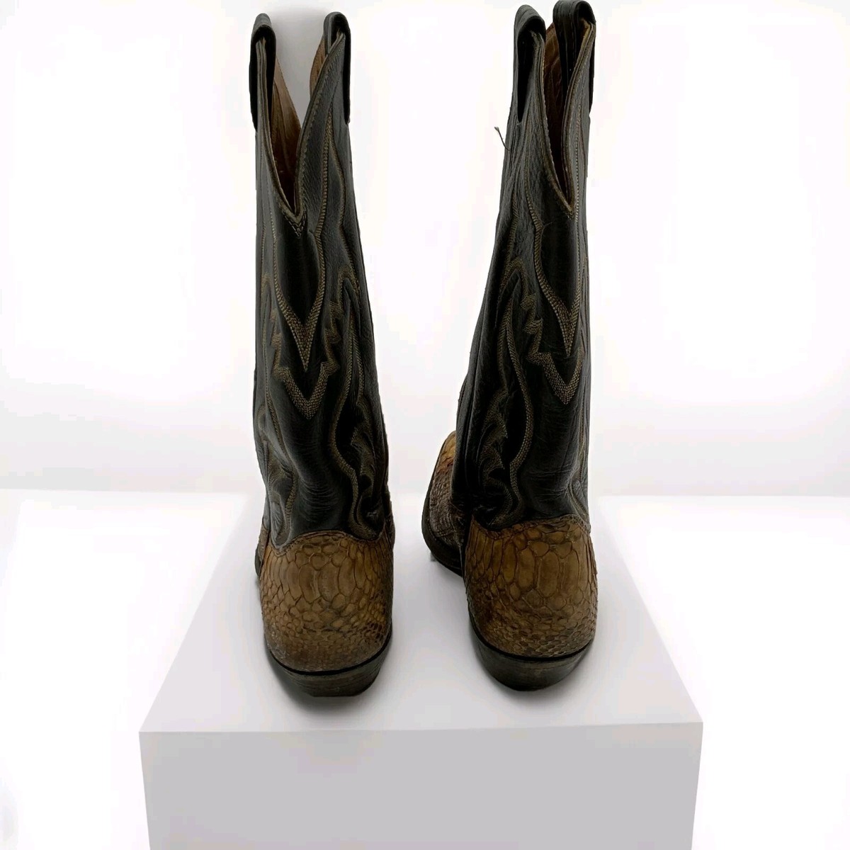 Nocona Boots Men's Western Cowboy Snake Skin? Size 7.5 | eBay