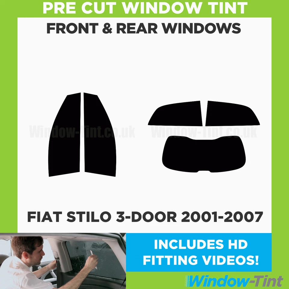 For Fiat Stilo 3-door 2001-07 Full Pre Cut Window Tint Kit Front & Rear Film - Image 2 of 4