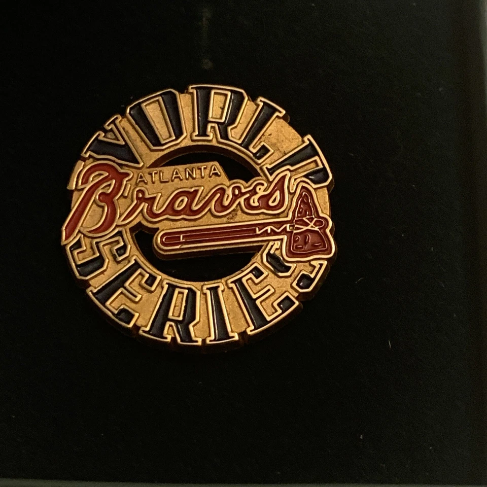 1995 Atlanta Braves World Series Official Press Pin By Peter Miller W. Orig Box - Image 2 of 4