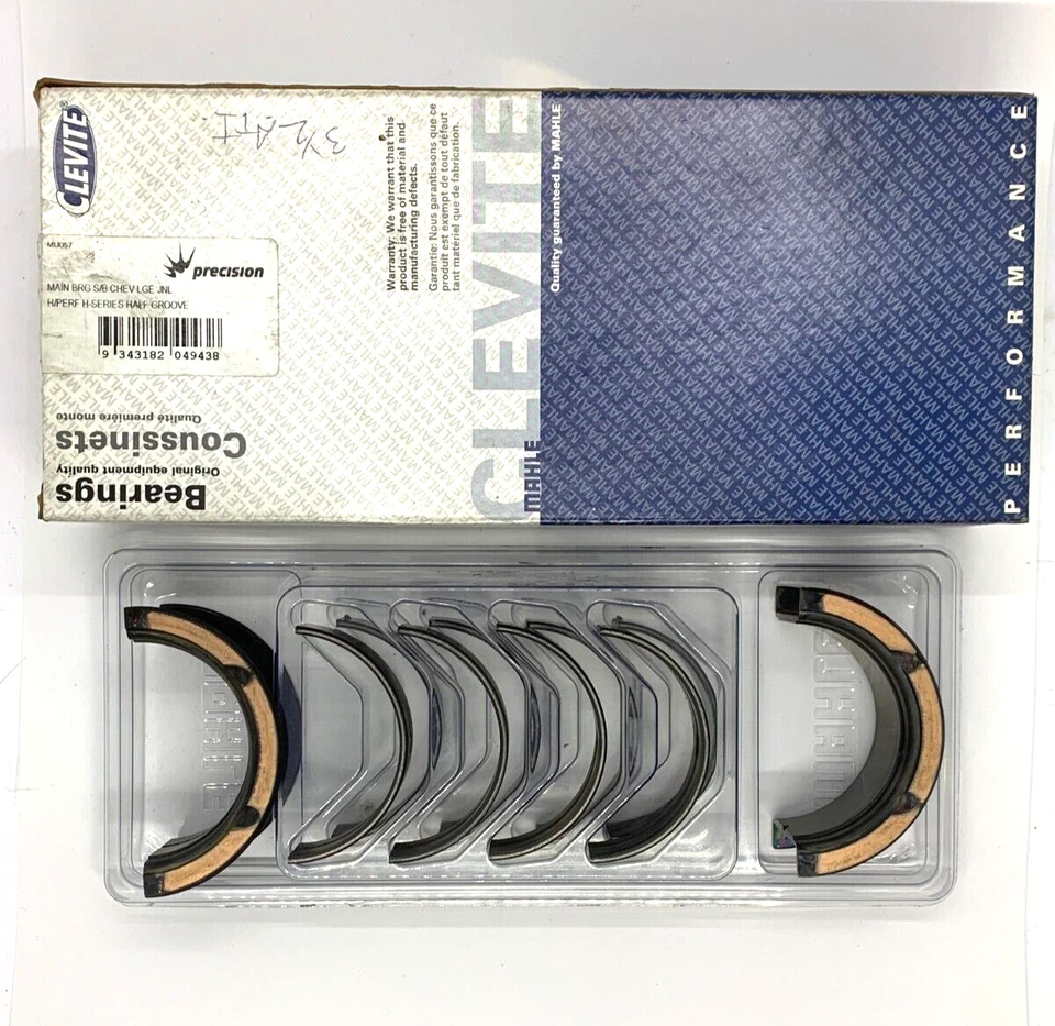 NOS Clevite Nascar MAIN Bearings STD S/B Chevrolet Pontiac LGE Journal Half Grve - Image 3 of 4