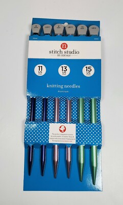 NEW ALUMINUM KNITTING NEEDLES SET STITCH STUDIO BY NICOLE 11 13 15 8MM 9MM 10MM 