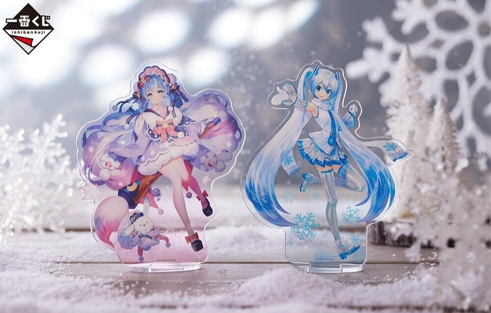 RARE Hatsune SNOW MIKU 2023 Ichiban Kuji Acrylic Stand Set of 2
