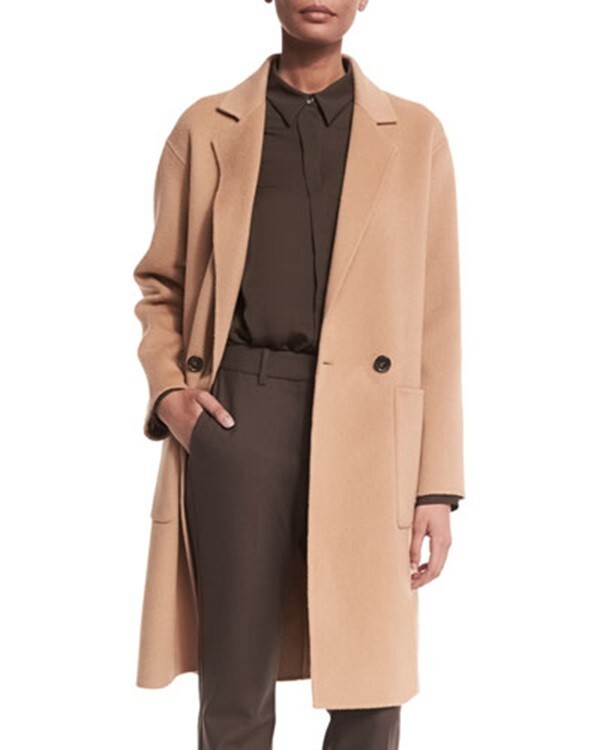Theory Easy One Button Wool-Cashmere-Blend Coat in Winsome 2