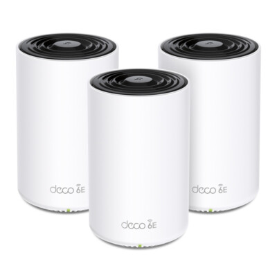 TP-Link Deco XE75 WiFi 6E Mesh System, 3er Set AXE5400 Tri-Band, 3x Gb LAN/WAN (