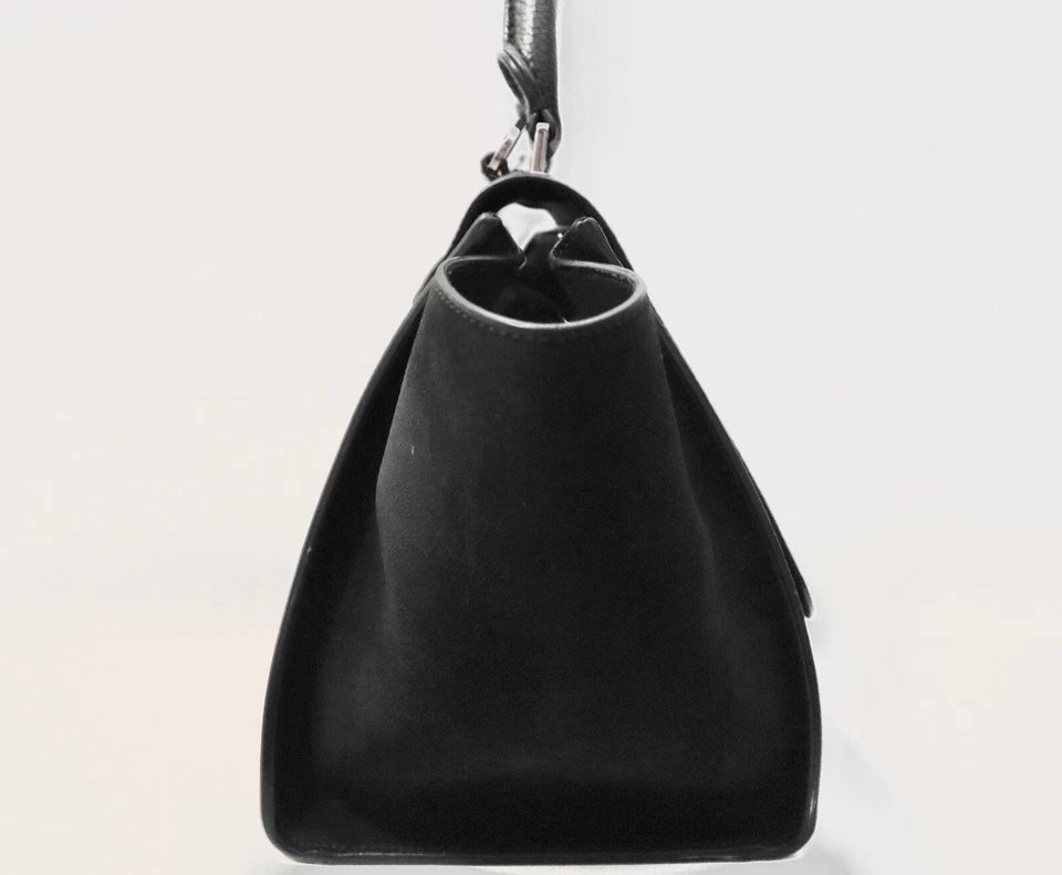 CELINE Small Trapeze Top Handle Tote & Shoulder Bag - Black | Leather & Suede - Image 4 of 4