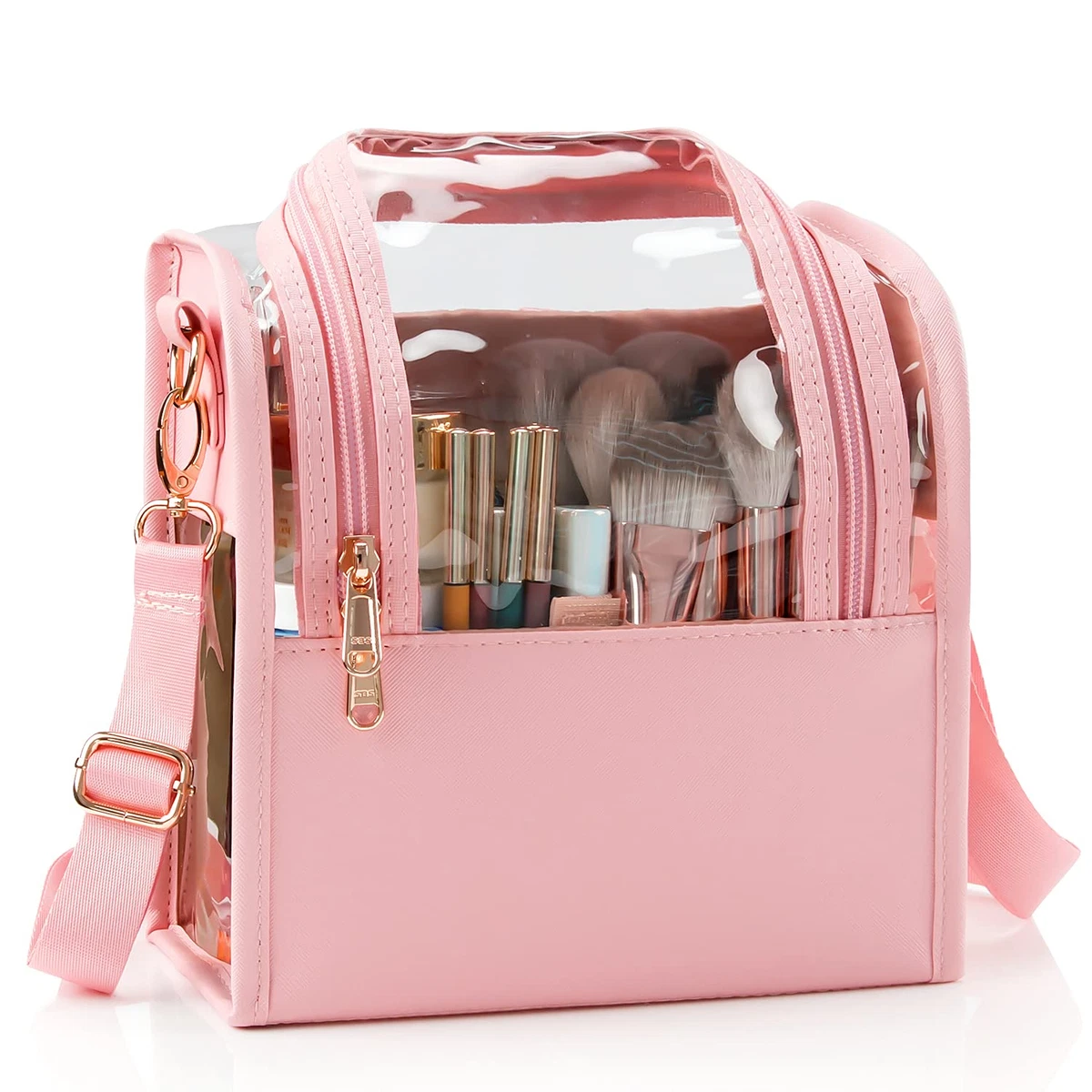 Stand Up Makeup Artist Cosmetics Brushes Bag w Adjustable