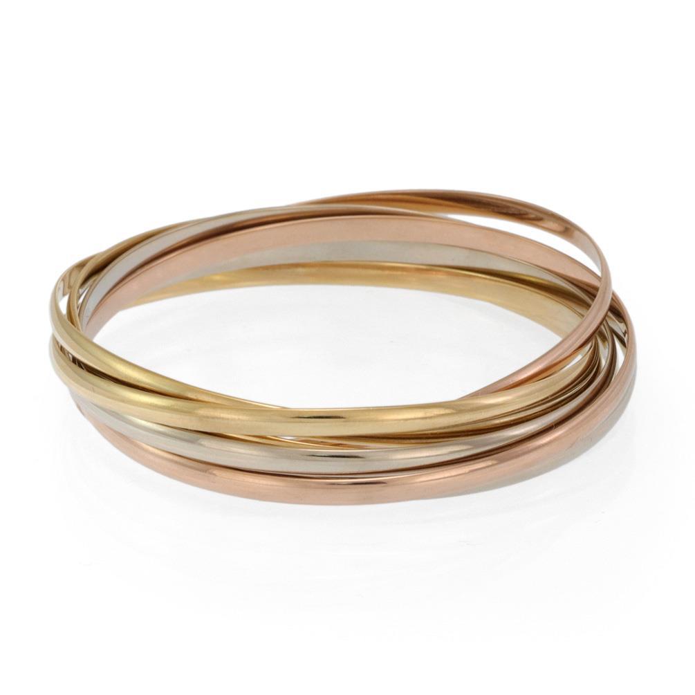 Cartier　トリニティスリーカラーベルト Rare Cartier Trinity 18k Tricolor Gold 3.5mm 7 Interlaced