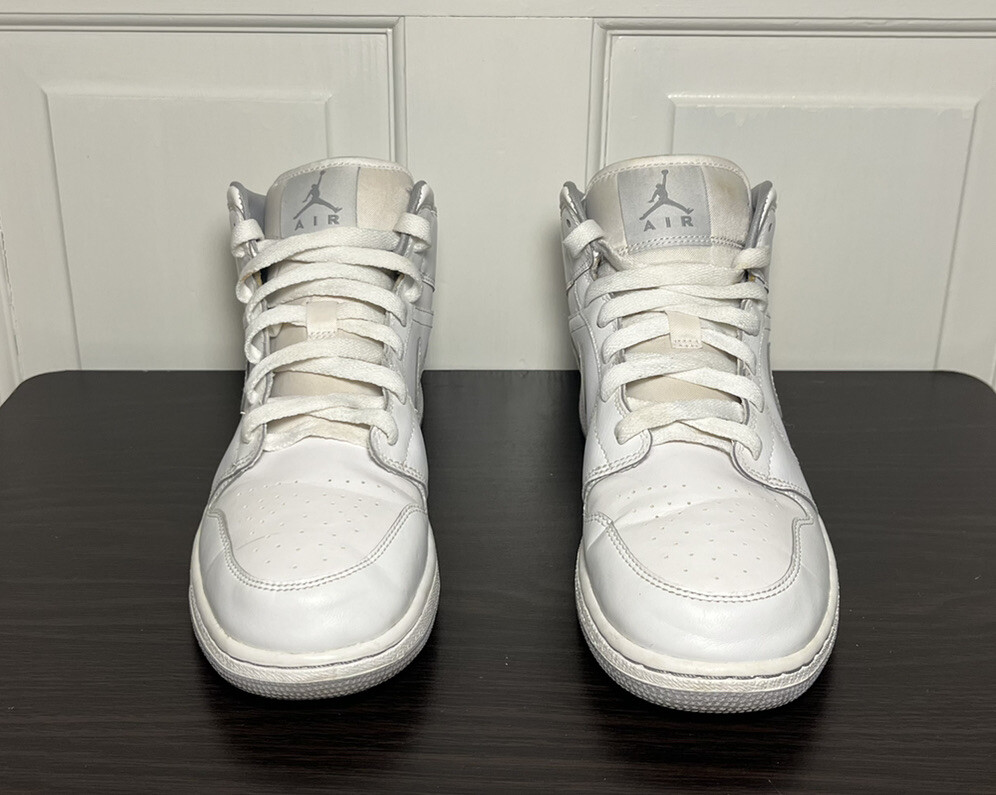 Y*Y様 Nike Air Jordan 1 Mid ホワイト Air Jordan 1 Mid Paris Basketball Shoes White / Navy Blue Sz 8.5