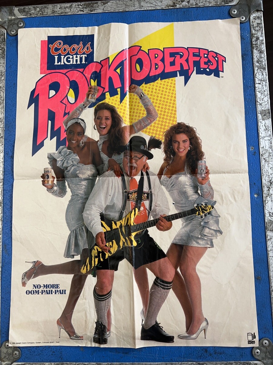 Vintage Poster 24”x17.5” Rocktoberfest Coors Light 1988 Beer Ad No
