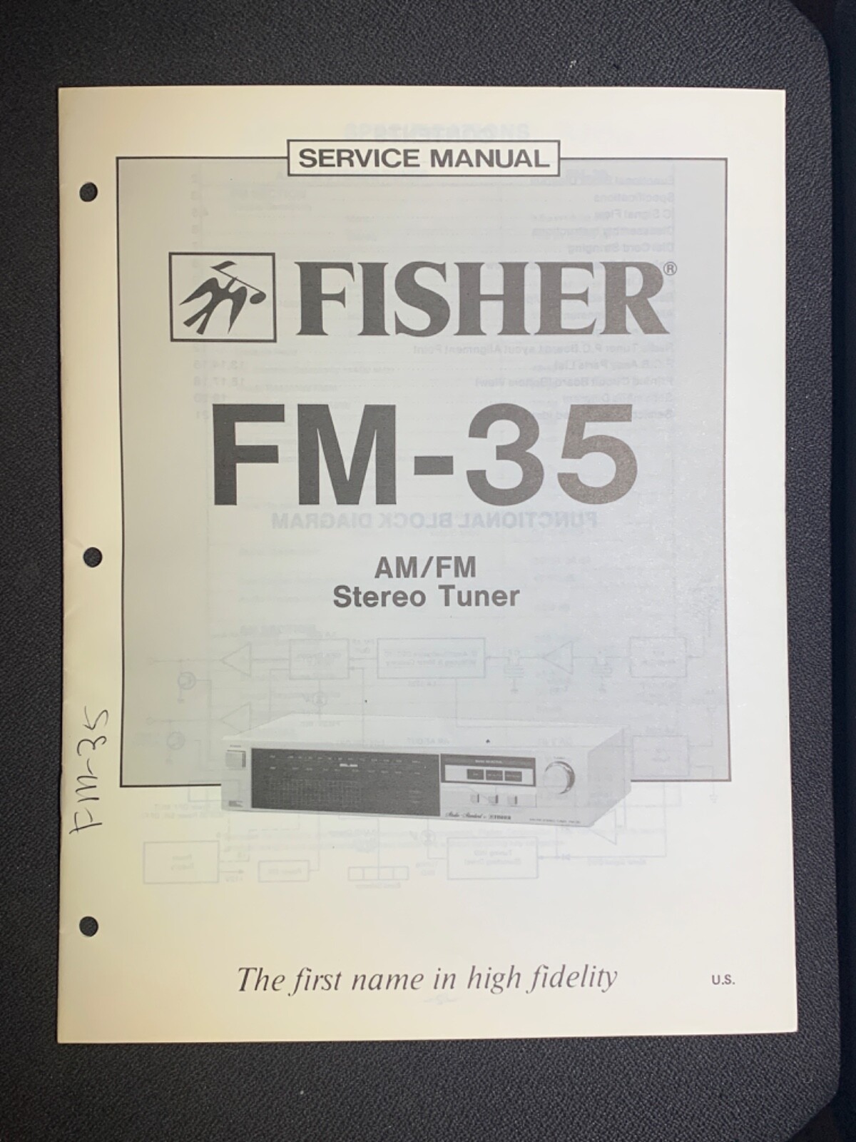 Fisher FM-35 Vintage AM/FM Stereo Tuner for Original Service & Repair
