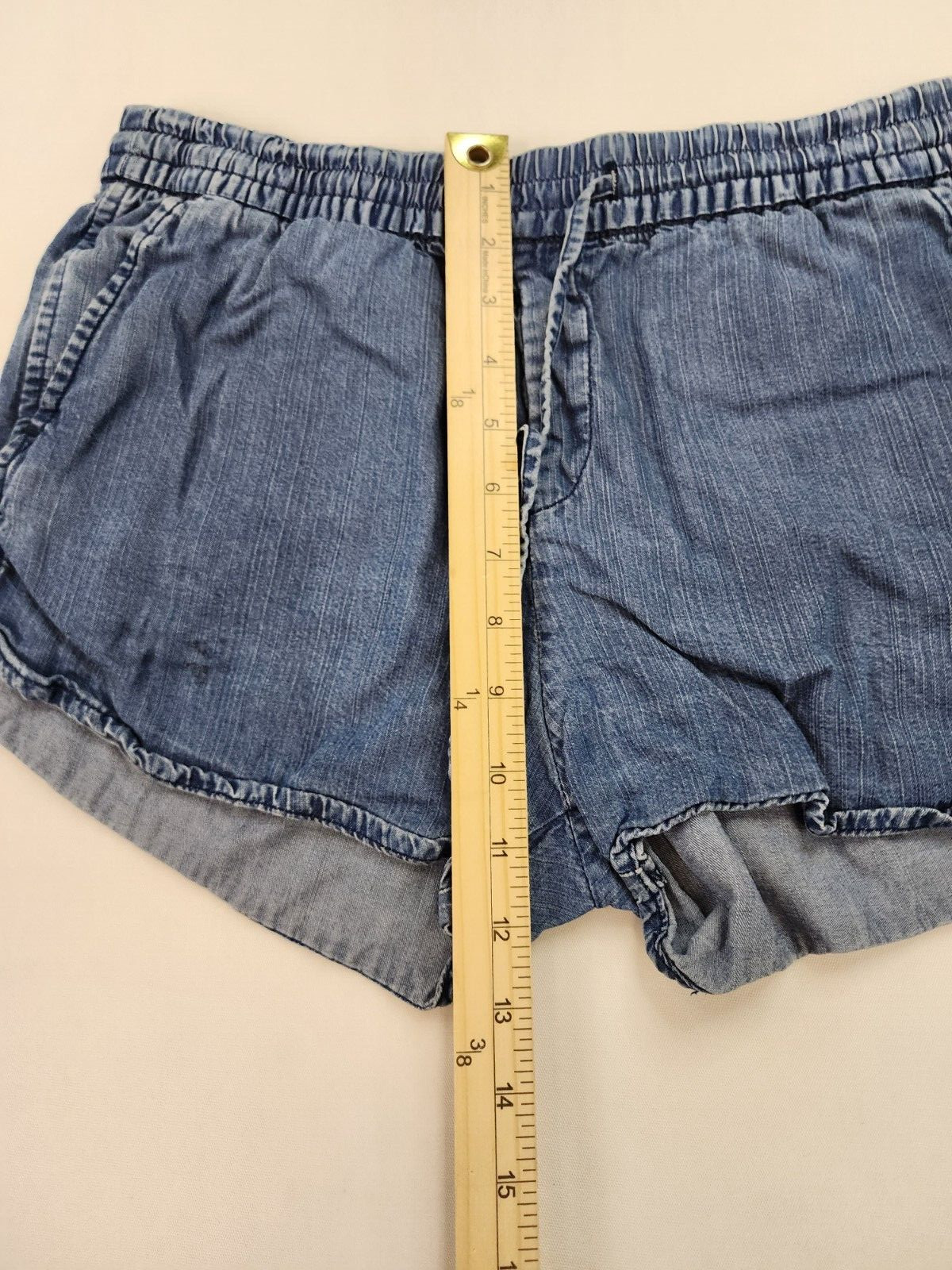 GAP 1969 chambray Blue Pullon Drawstring Shorts S… - image 5
