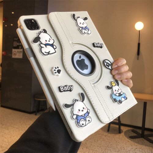 3D Pochacco Dog 360° Rotating Stand Leather Cover Suitable for Apple IPad Case - Picture 3 of 10