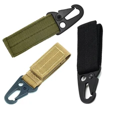 Heavy Duty Key Ring Nylon Belt Holder Key Chain Organizer Metal Carabiner Clip