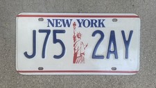 Nice Clean circa 1987 New York Statue of Liberty license plate + Extra Numbers
